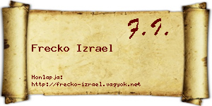 Frecko Izrael névjegykártya
